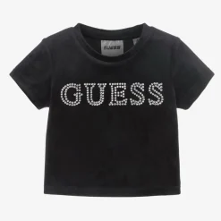 Girls Black Velour T-Shirt
