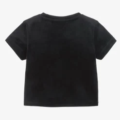 Girls Black Velour T-Shirt