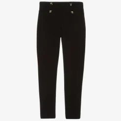 Girls Black Viscose Leggings