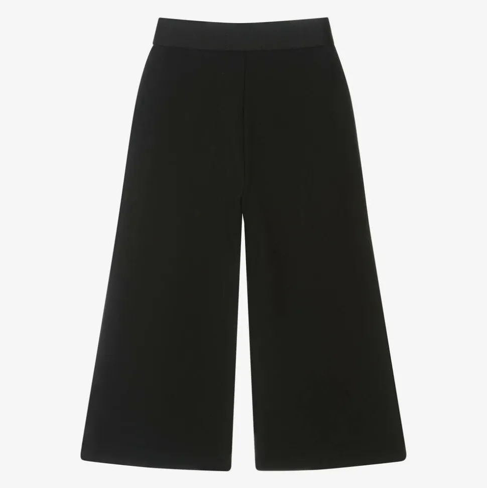 Girls Black Wide Leg Trousers