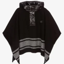 Girls Black Wool Poncho