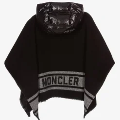 Girls Black Wool Poncho