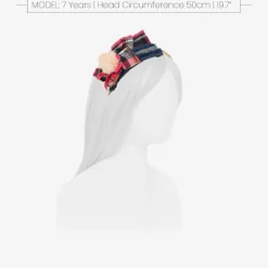 Girls Blue & Pink Tartan Hairband