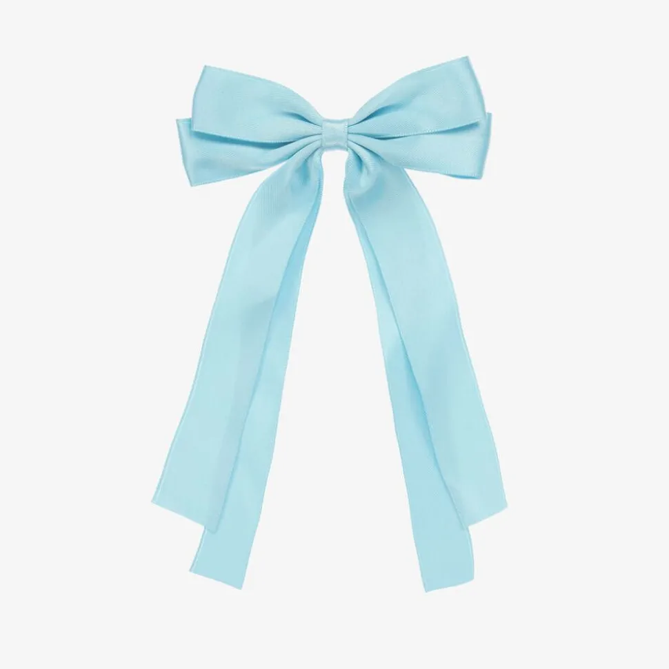 Girls Blue Bow Hair Clip (12cm)