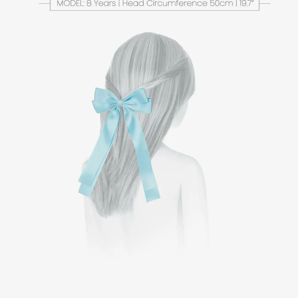 Girls Blue Bow Hair Clip (12cm)