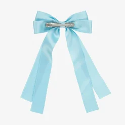 Girls Blue Bow Hair Clip (12cm)