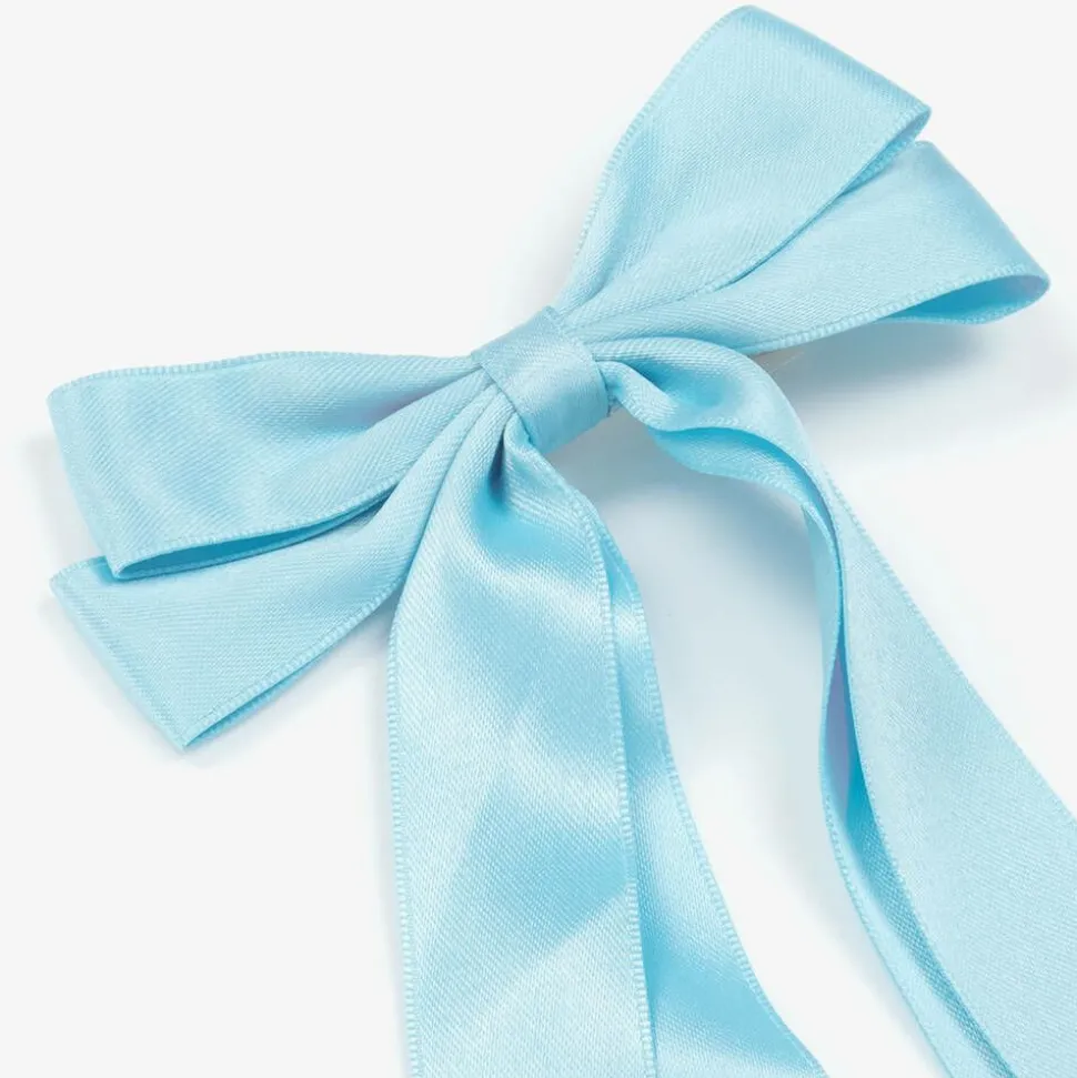 Girls Blue Bow Hair Clip (12cm)