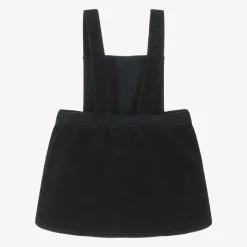 Girls Blue Cotton Corduroy Pinafore Dress