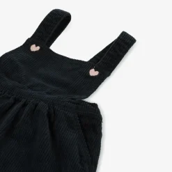 Girls Blue Cotton Corduroy Pinafore Dress