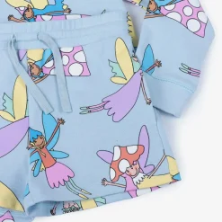 Girls Blue Cotton Fairies Shorts Set