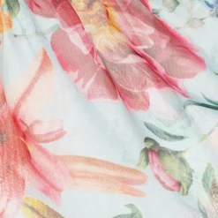 Girls Blue Cotton Floral Top