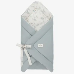 Girls Blue Cotton Floral Nest