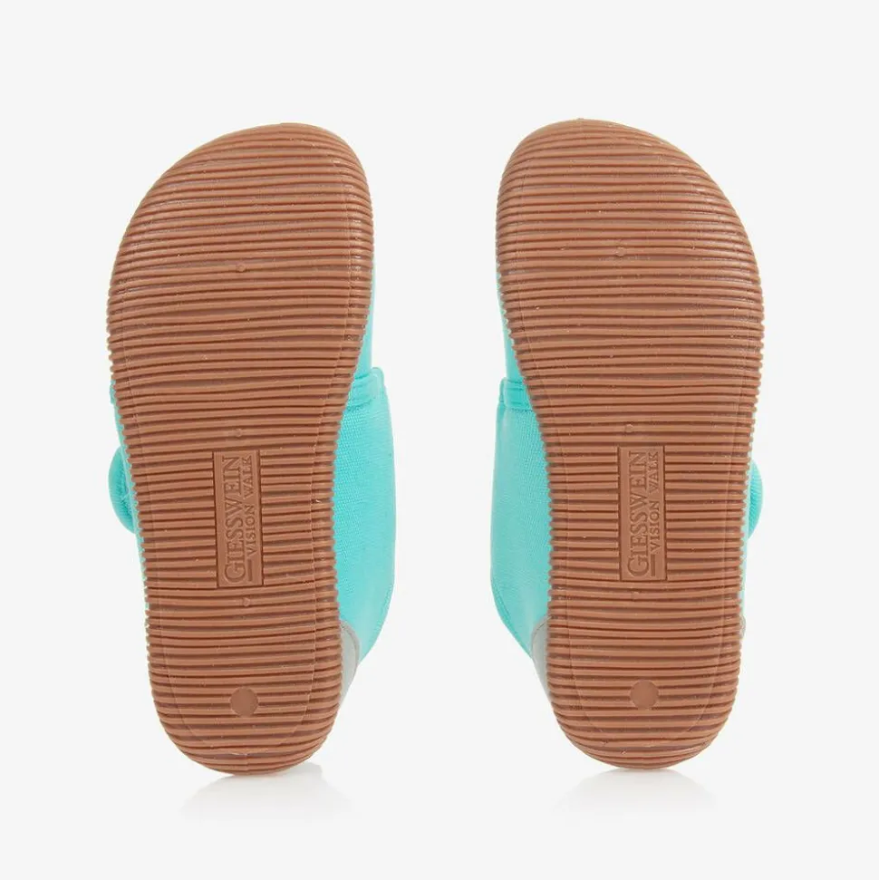 Girls Blue Cotton Unicorn Slippers