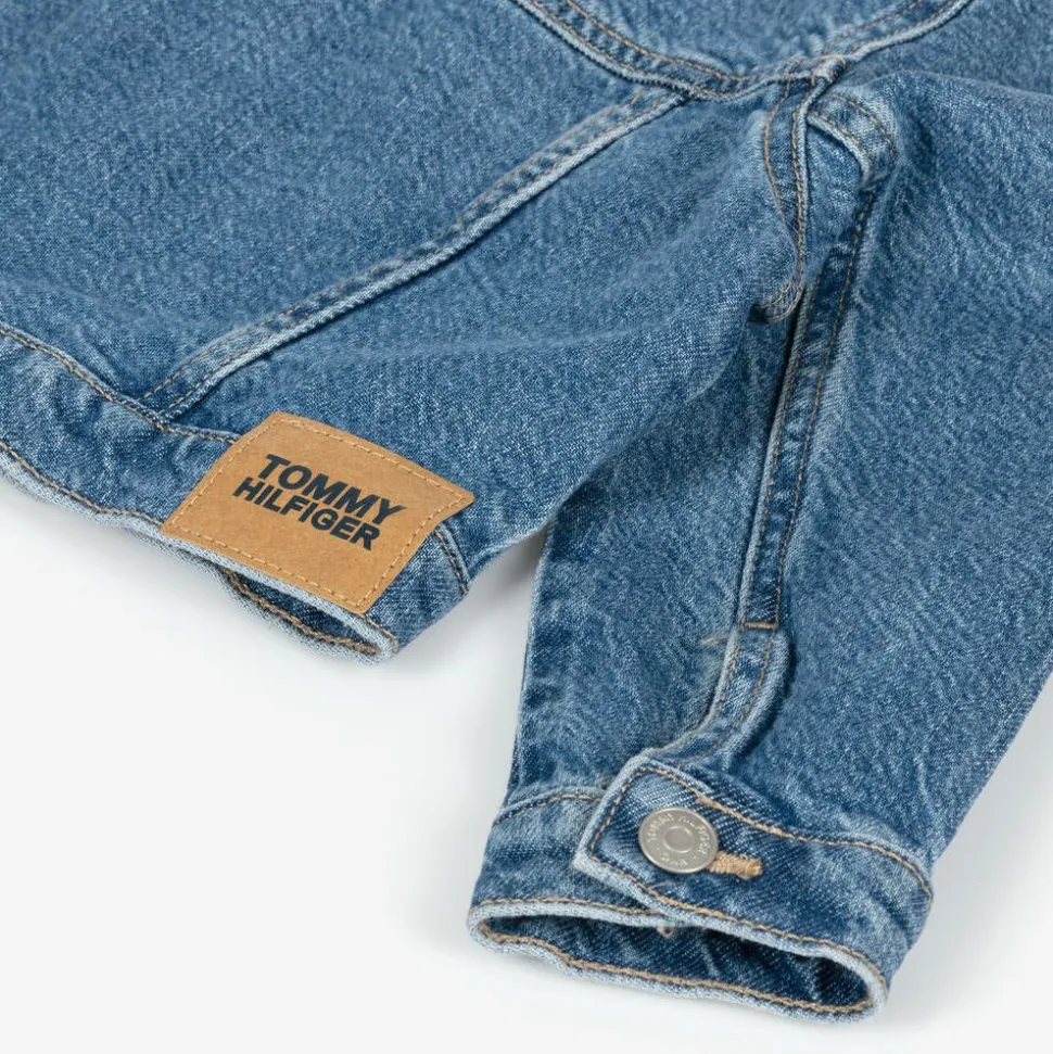 Girls Blue Cropped Denim Jacket