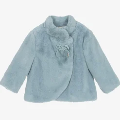 Girls Blue Faux Fur Jacket