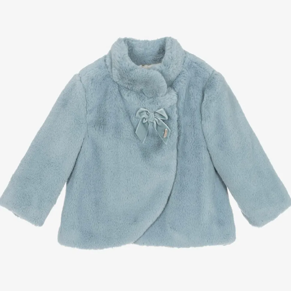Girls Blue Faux Fur Jacket