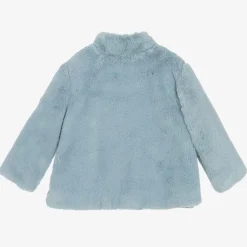 Girls Blue Faux Fur Jacket