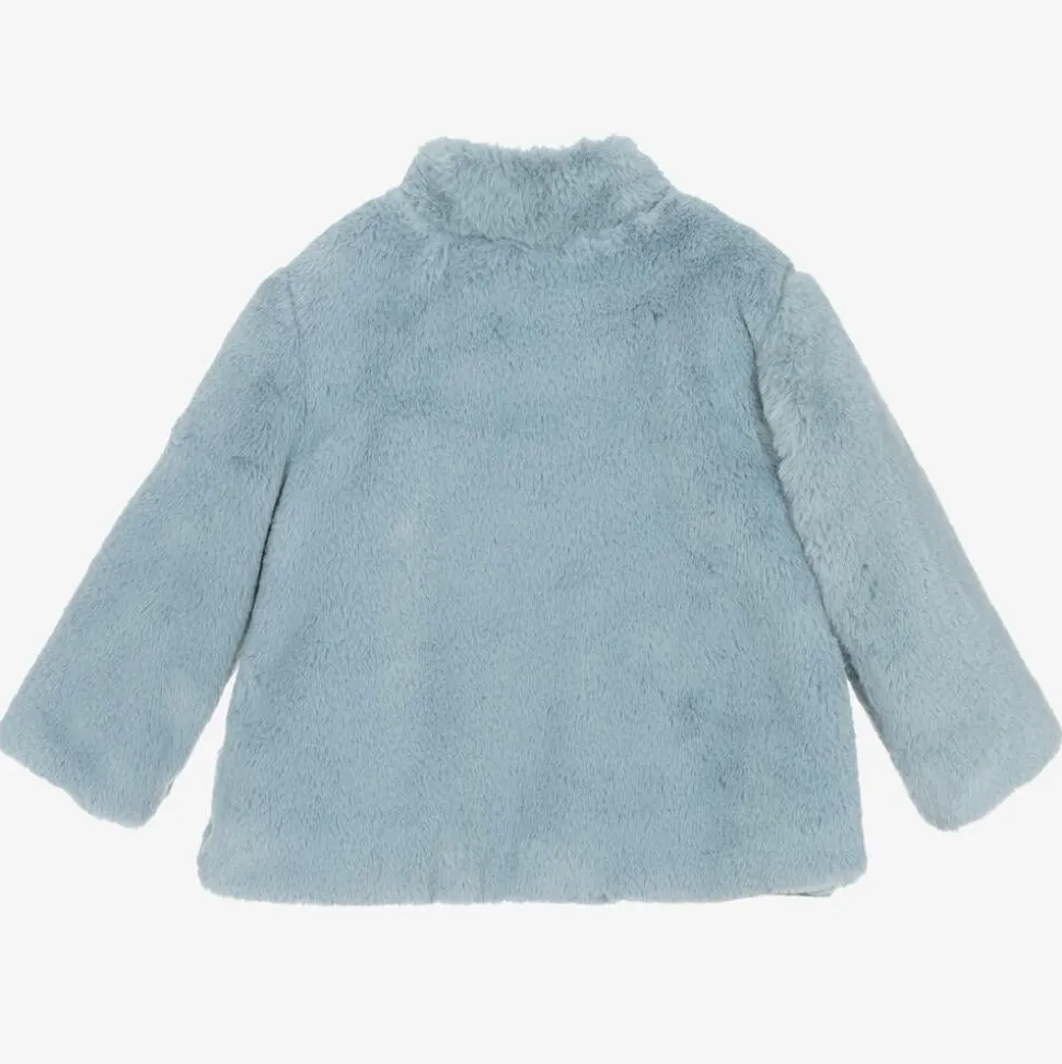Girls Blue Faux Fur Jacket