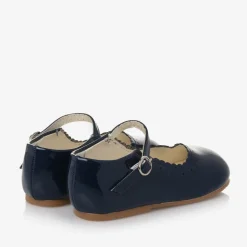 Girls Blue Faux Patent Leather Shoes