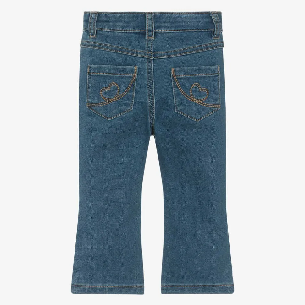 Girls Blue Flared Denim Jeans