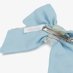 Girls Blue Floral Bow Hair Clip (14cm)