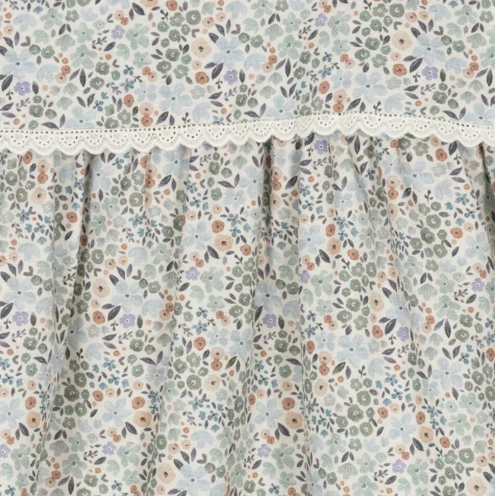 Girls Blue Floral Cotton Dress