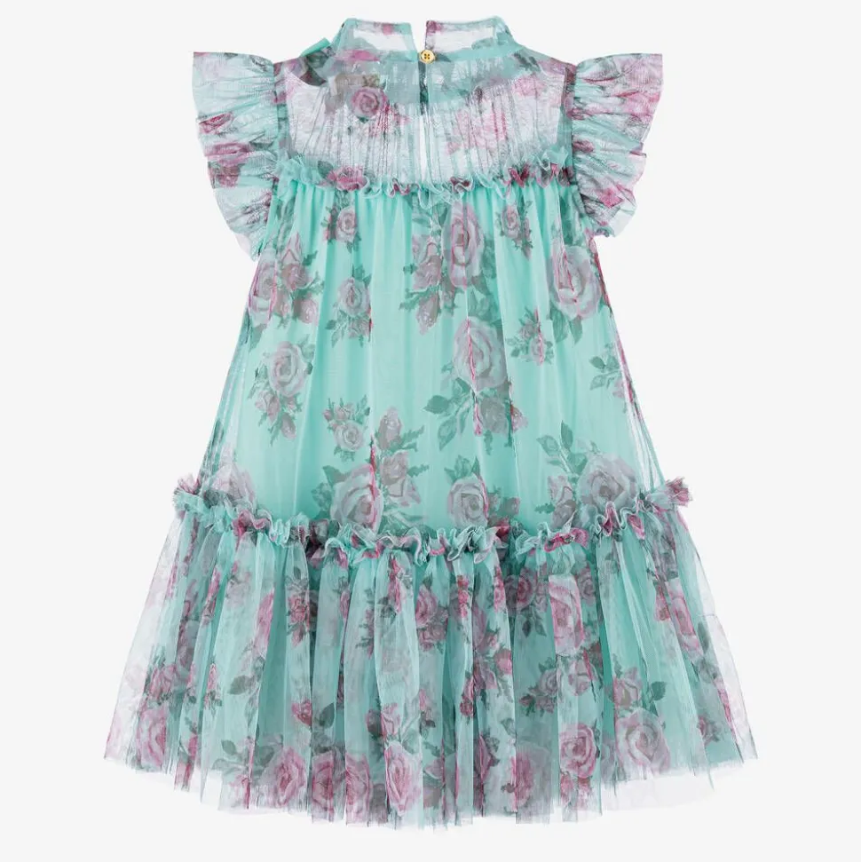 Girls Blue Floral Dress
