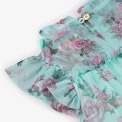 Girls Blue Floral Dress