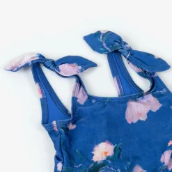 Girls Blue Floral Swimsuit