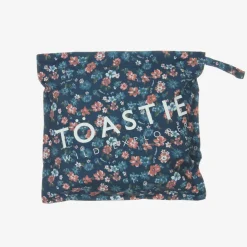 Girls Blue Floral Waterproof Puddlesuit