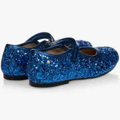 Girls Blue Glitter Shoes
