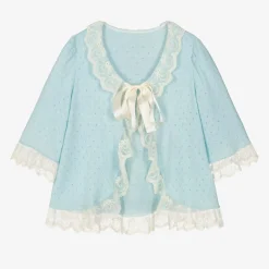 Girls Blue Knitted Dressing Gown