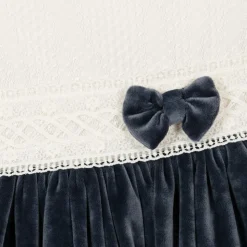 Girls Blue Lace Plush Dress