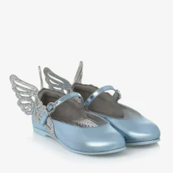 Girls Blue Leather Heavenly Shoes