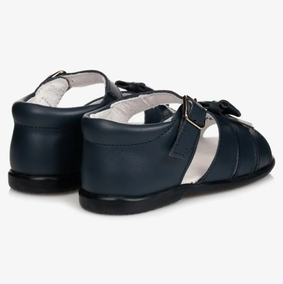 Girls Blue Leather Sandals