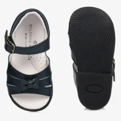 Girls Blue Leather Sandals