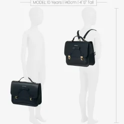 Girls Blue Leather Satchel (34cm)