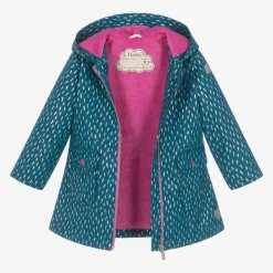 Girls Blue Lightning Bolts Raincoat