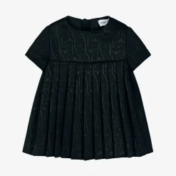Girls Blue Pleated Jersey Dress