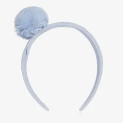 Girls Blue Pom-Pom Hairband