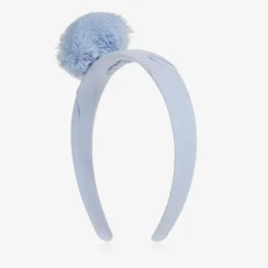 Girls Blue Pom-Pom Hairband