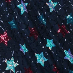 Girls Blue Sequin Star Tulle Dress