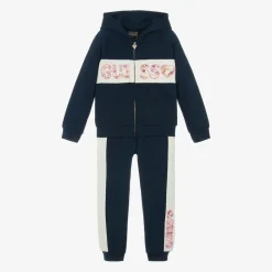 Girls Blue Sequin Tracksuit