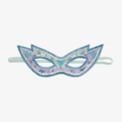 Girls Blue Sequinned Superhero Mask
