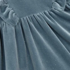 Girls Blue Sparkly Velour Dress