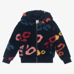 Girls Blue Teddy Fleece Jacket