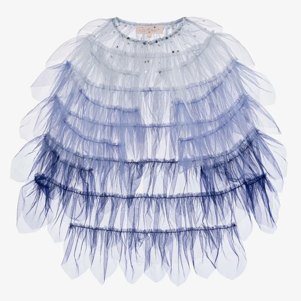 Girls Blue Tulle Cape Costume