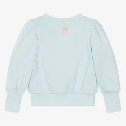 Girls Blue Unicorn Cotton Sweatshirt