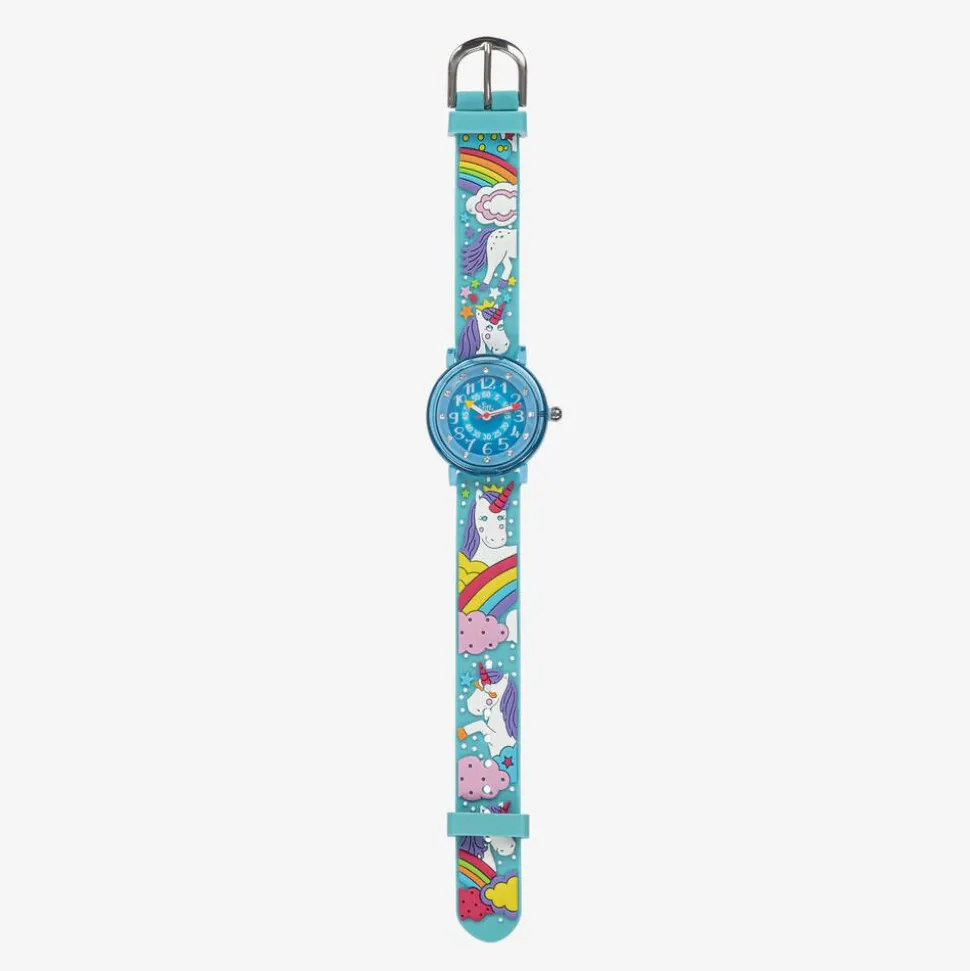 Girls Blue Unicorn Watch