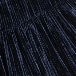 Girls Blue Velour & Lace Dress